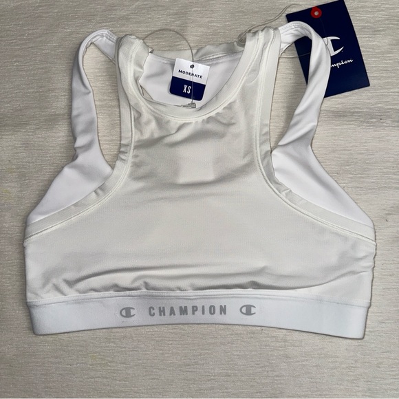 Champion Other - Champion Sports Bra Womens XS White Absolute Mesh Moderate Impact Double Dry NWT